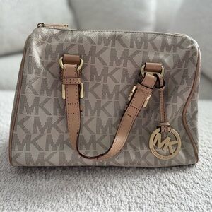 Michael Kors Tan Monogram Satchel (smoke-free home)